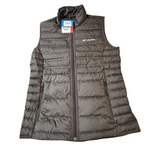NWT Columbia Womens Down Vest Black Size S/P W McKay Lake Lightweight Puffer